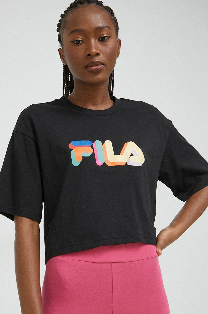 Fila tricou din bumbac culoarea negru - Pled.ro