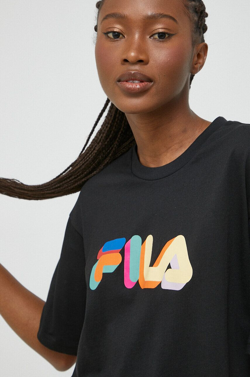 Fila tricou din bumbac culoarea negru - Pled.ro