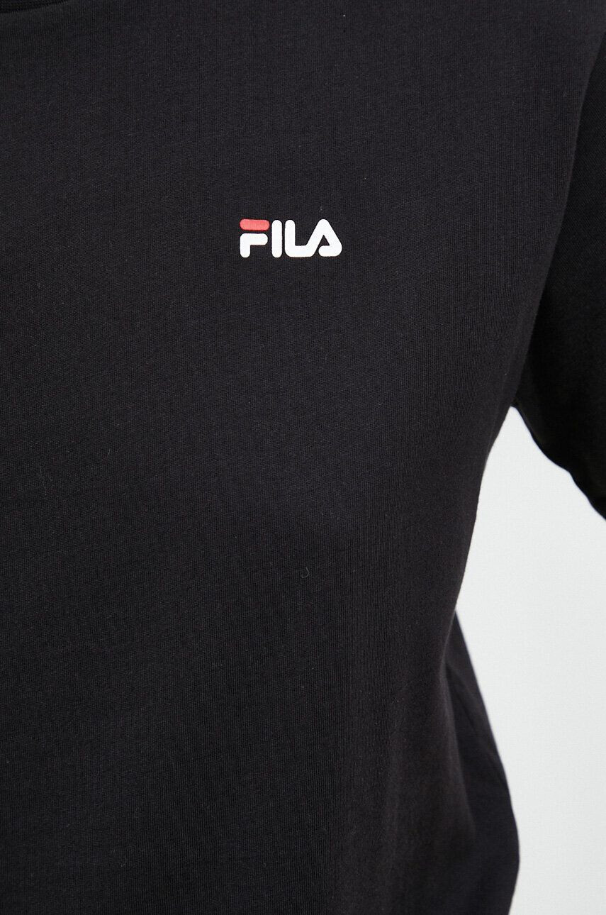 Fila tricou din bumbac 2-pack culoarea negru - Pled.ro