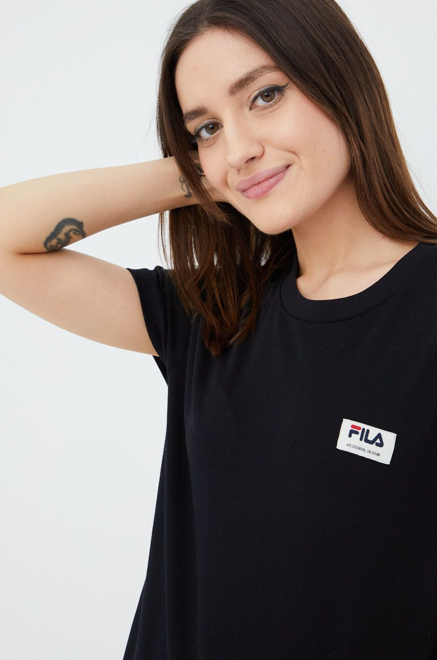 Fila tricou din bumbac culoarea negru - Pled.ro