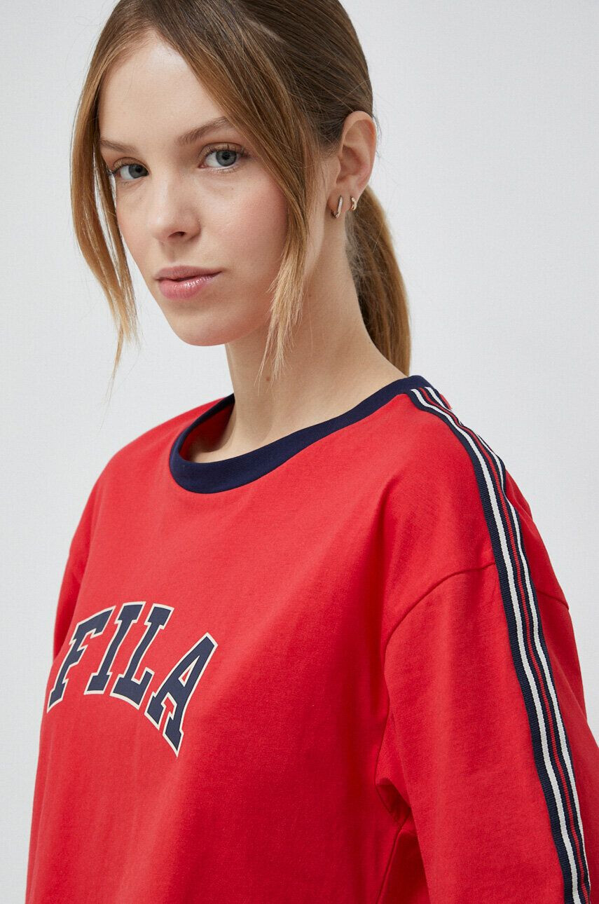 Fila tricou din bumbac x Hailey Bieber culoarea rosu - Pled.ro