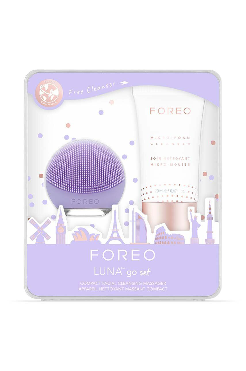 FOREO kit de îngrijire a pielii faciale Set LUNA go & Microfoam Cleanser Lavender - Pled.ro