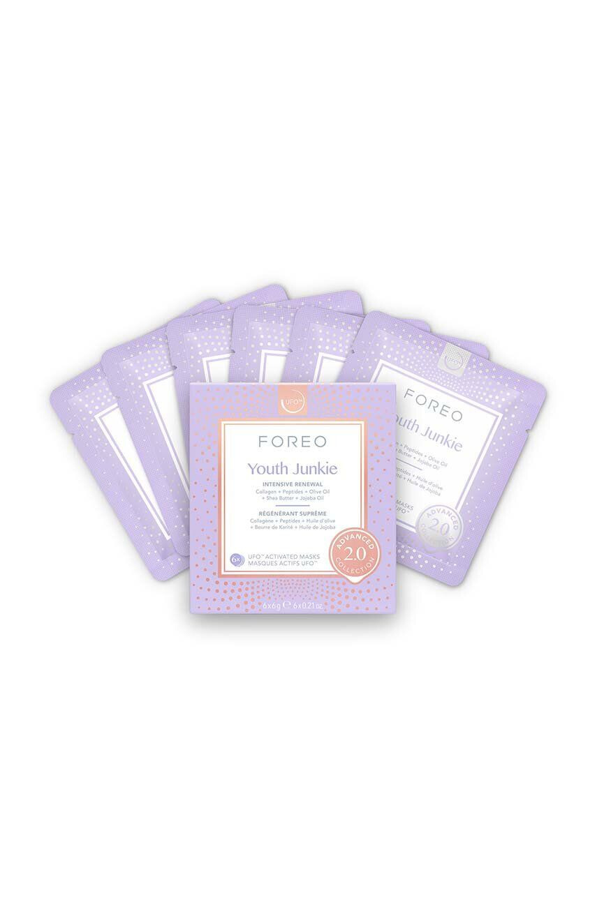 FOREO mască de față anti-îmbătrânire activată ufo UFO Masks Youth Junkie 2.0 6-pack - Pled.ro