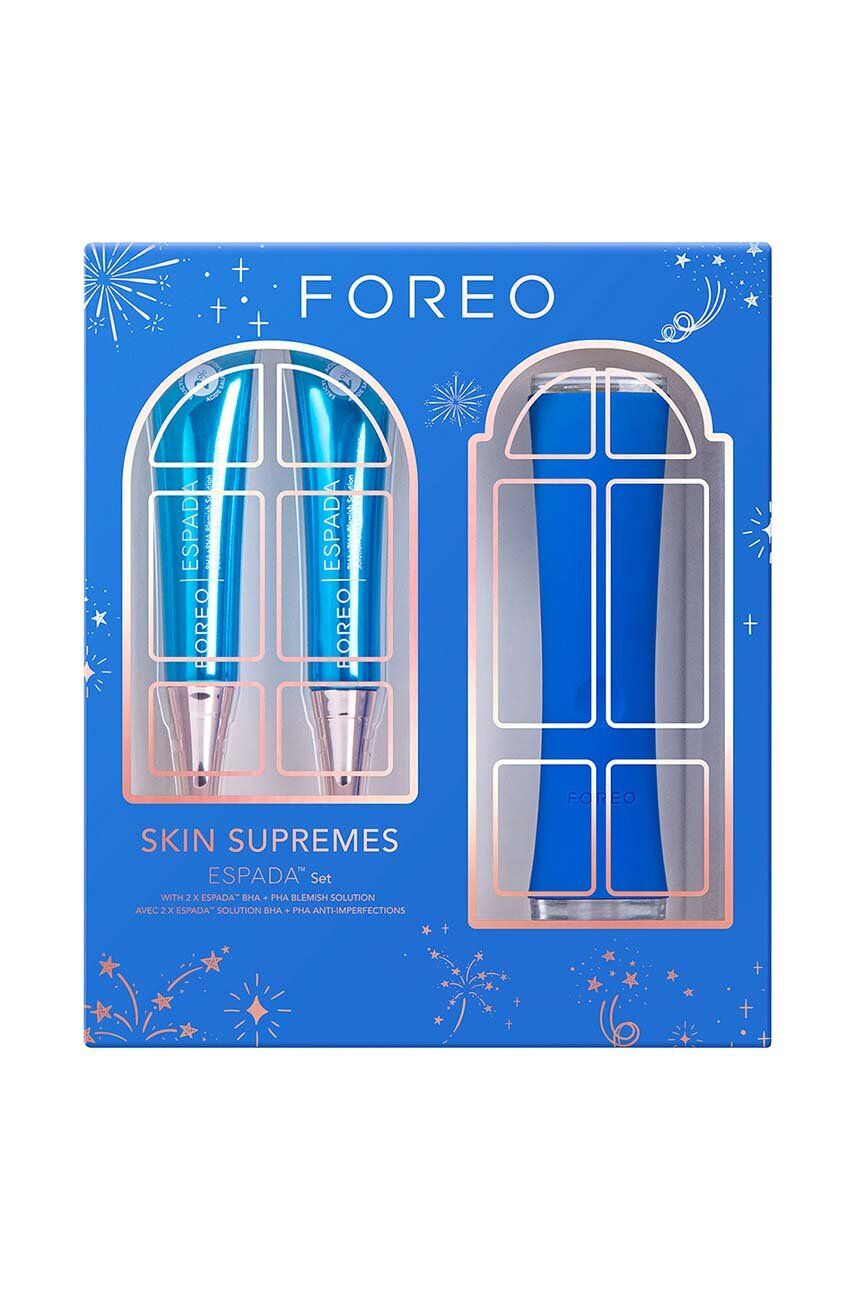 FOREO tratament anti-acnee Skin Supremes 2022 ESPADA™ + 2 x skoncentrowany żel ESPADA™ BHA+PHA Blemish Solution - Pled.ro