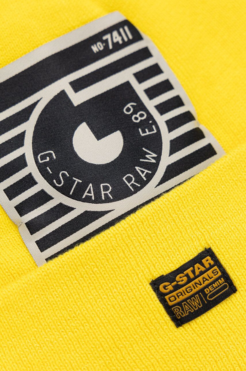 G-Star Raw caciula din bumbac culoarea galben bumbac - Pled.ro