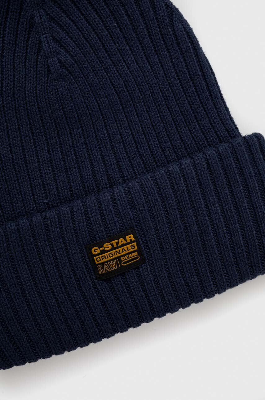 G-Star Raw caciula din bumbac culoarea albastru marin bumbac din tricot gros - Pled.ro