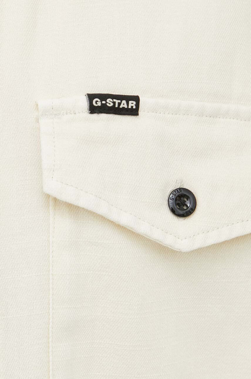 G-Star Raw camasa din bumbac barbati culoarea bej relaxed - Pled.ro