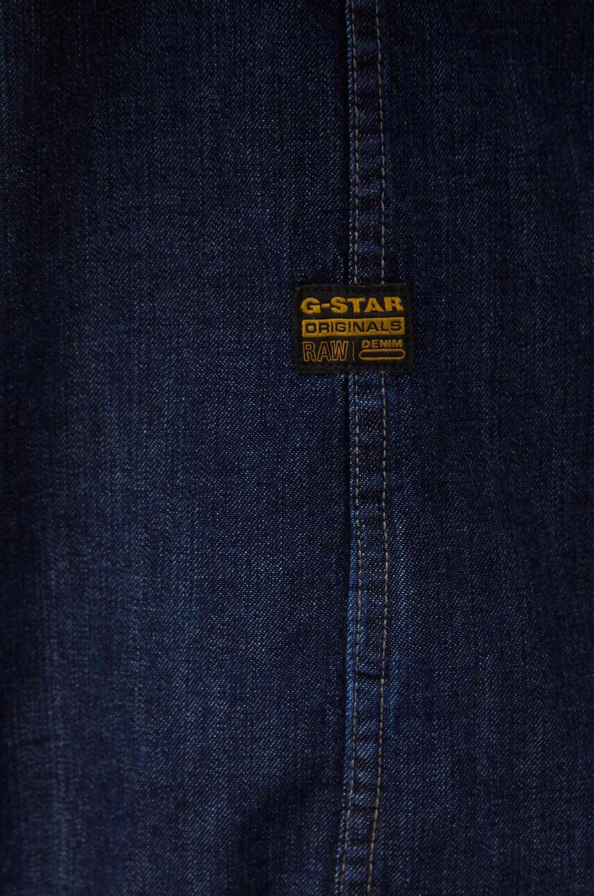 G-Star Raw camasa jeans barbati culoarea albastru marin cu guler clasic slim - Pled.ro