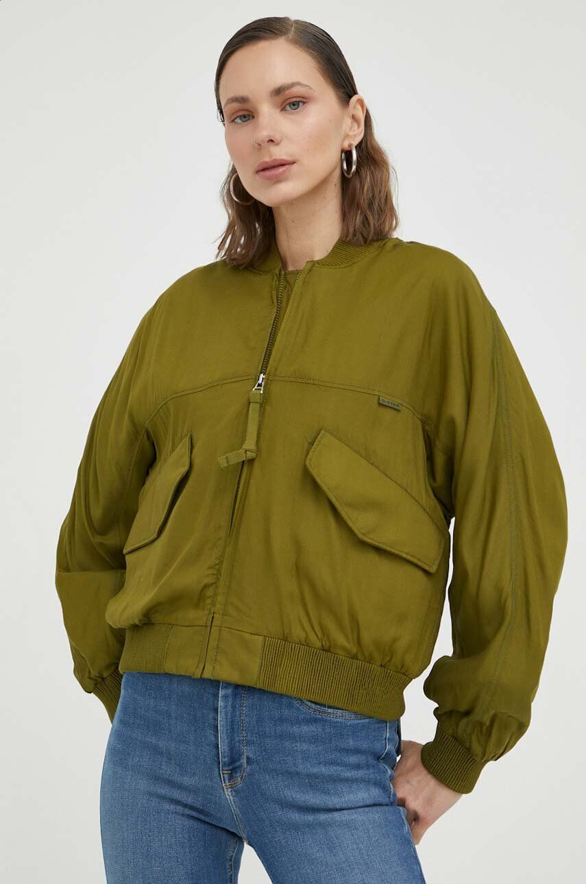 G-Star Raw geaca bomber femei culoarea verde de tranzitie - Pled.ro