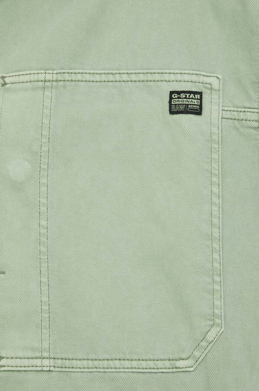 G-Star Raw geaca jeans femei culoarea verde oversize - Pled.ro