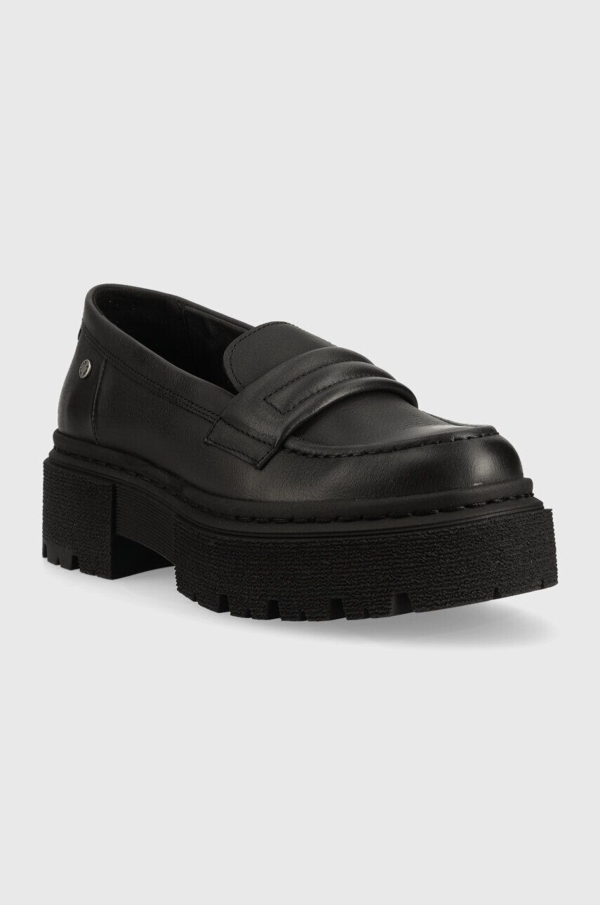 G-Star Raw mocasini de piele Kafey Pfm femei culoarea negru cu toc plat 2311021537.BLK - Pled.ro