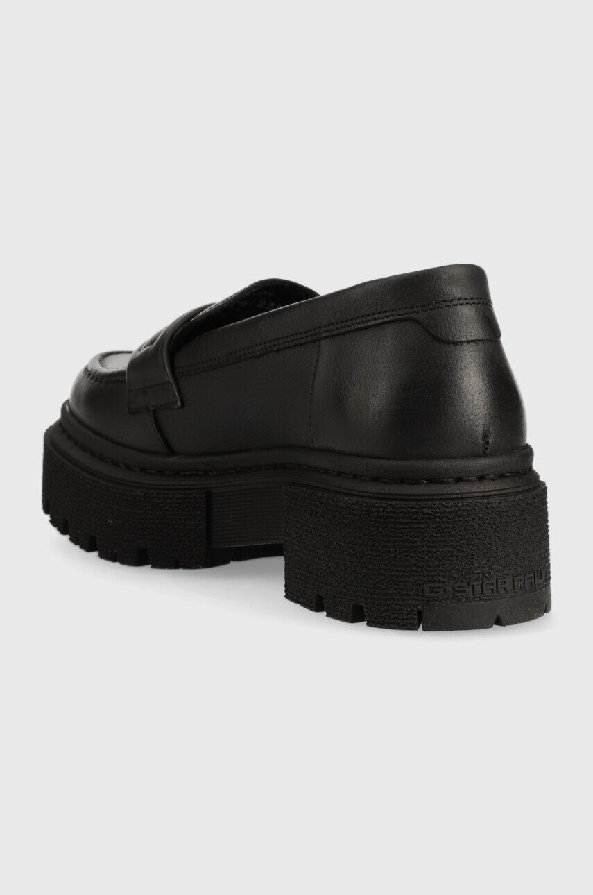 G-Star Raw mocasini de piele Kafey Pfm femei culoarea negru cu toc plat 2311021537.BLK - Pled.ro