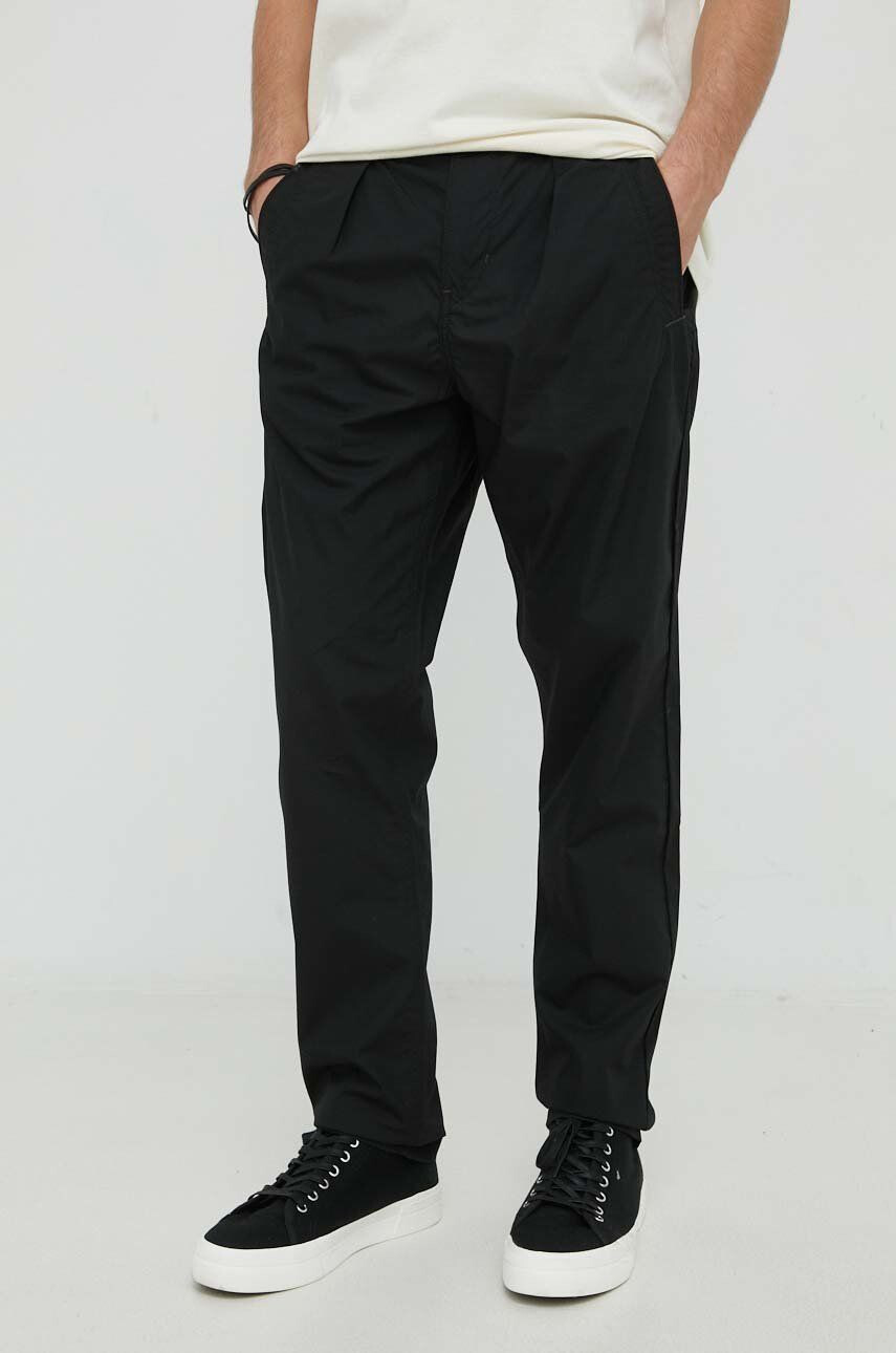 G-Star Raw pantaloni de bumbac barbati culoarea negru drept - Pled.ro