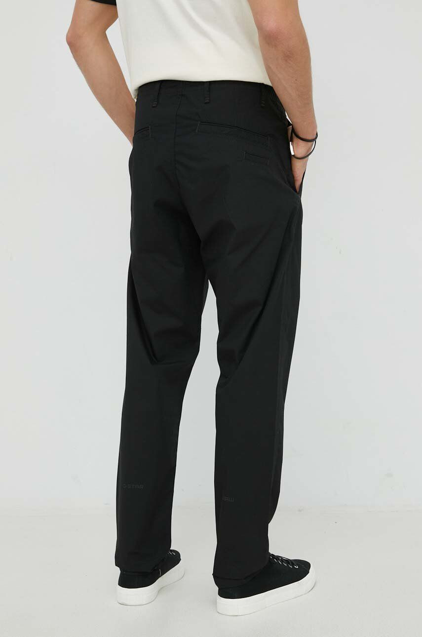 G-Star Raw pantaloni de bumbac barbati culoarea negru drept - Pled.ro