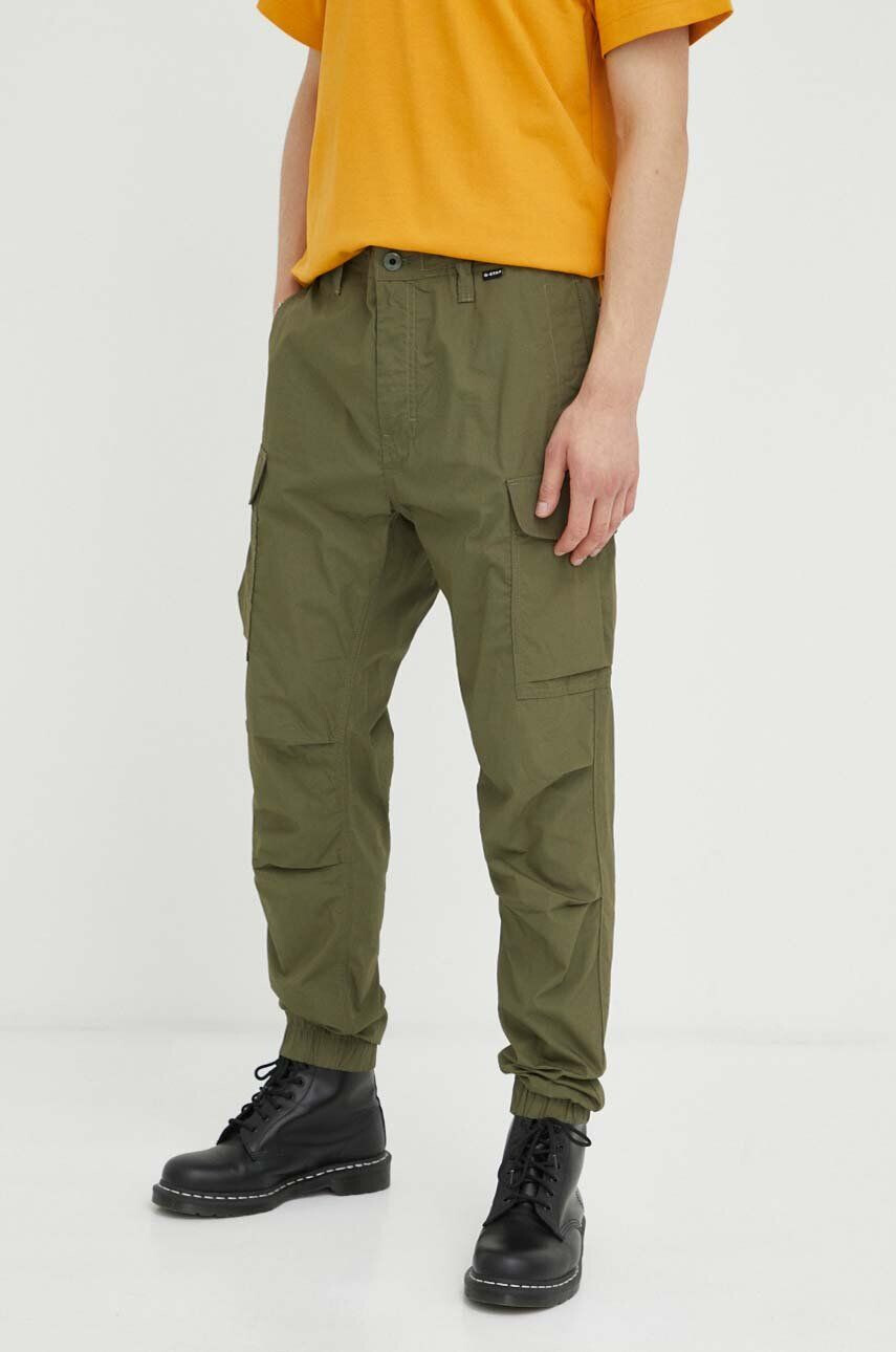 G-Star Raw pantaloni de bumbac culoarea bej drept - Pled.ro