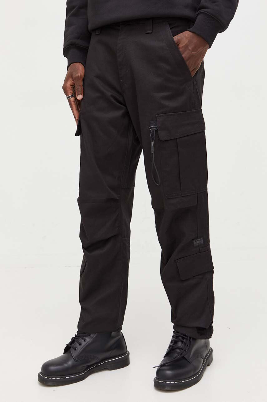 G-Star Raw pantaloni de bumbac culoarea negru drept - Pled.ro