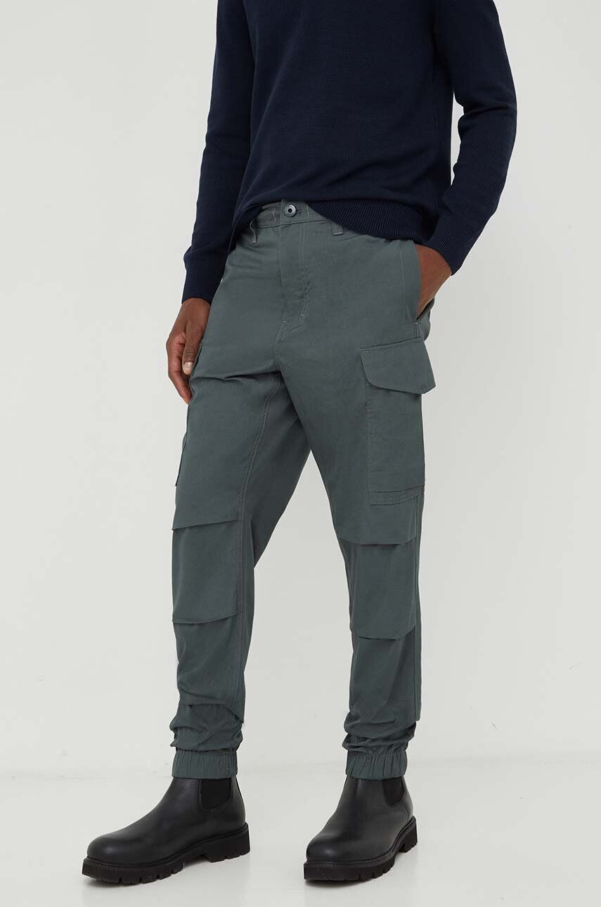 G-Star Raw pantaloni de bumbac culoarea verde cu fason cargo - Pled.ro