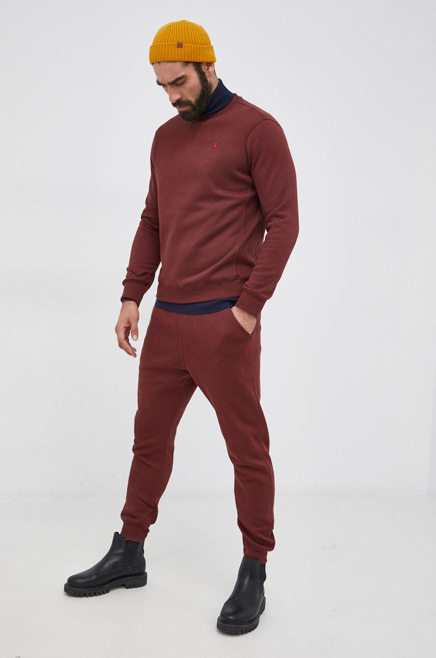 G-Star Raw pantaloni de trening culoarea bordo neted - Pled.ro