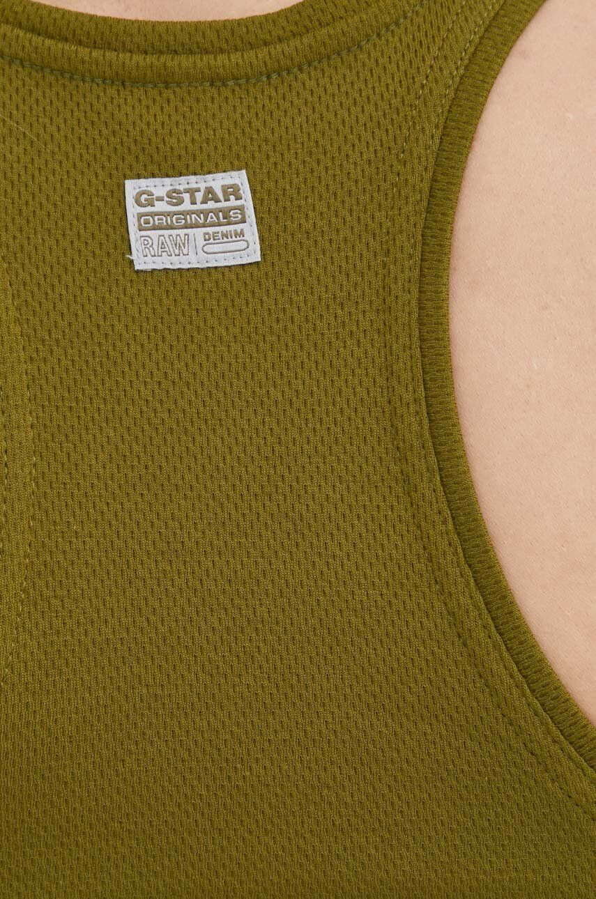 G-Star Raw top din bumbac culoarea verde - Pled.ro