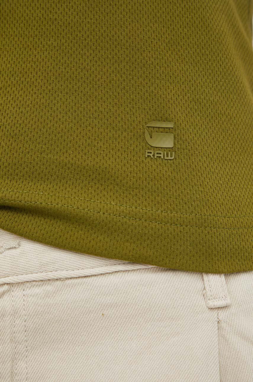 G-Star Raw top din bumbac culoarea verde - Pled.ro