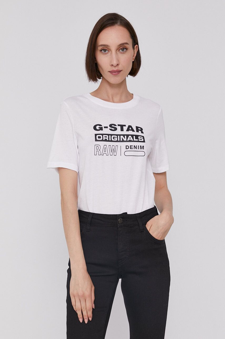 G-Star Raw Tricou femei culoarea alb - Pled.ro