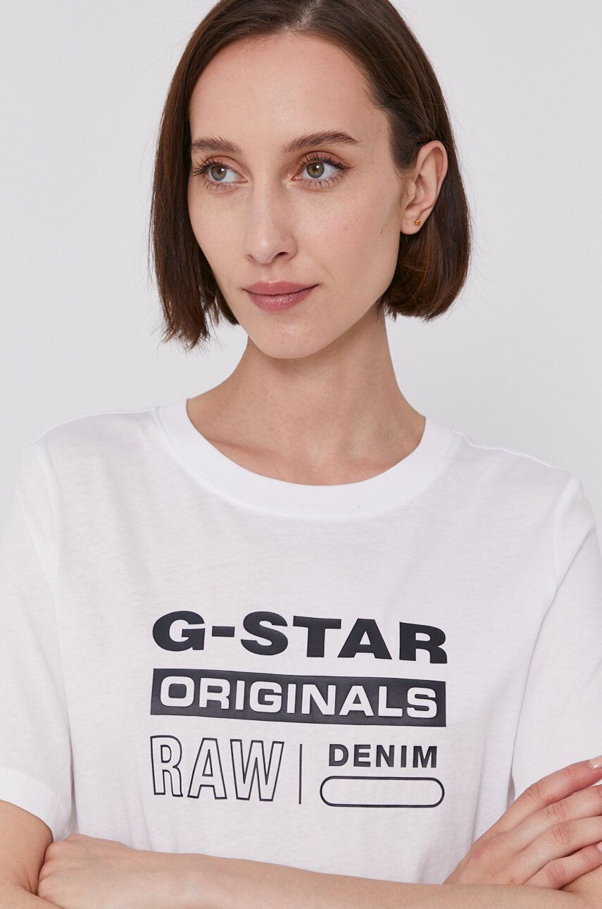 G-Star Raw Tricou femei culoarea alb - Pled.ro