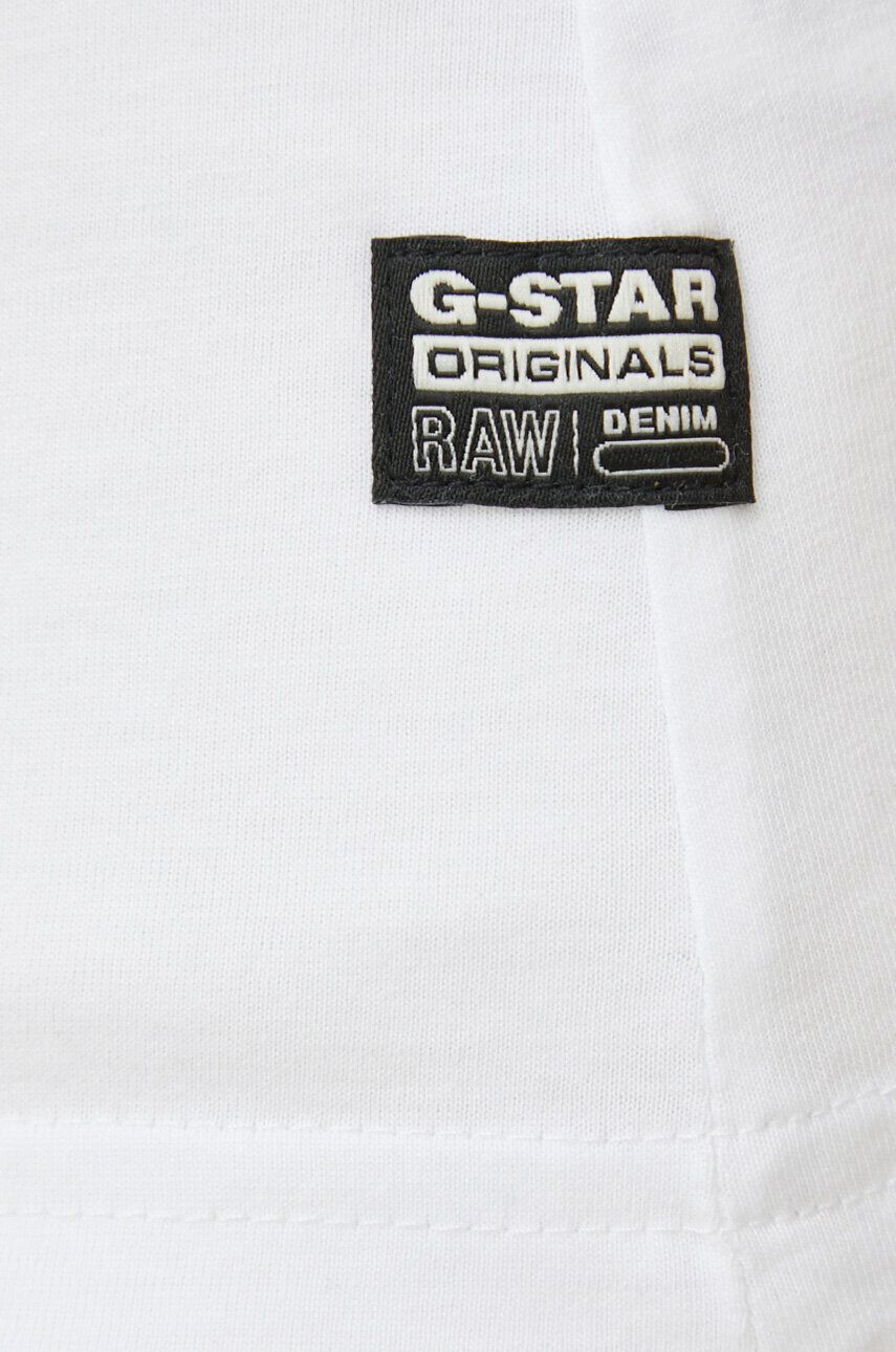 G-Star Raw tricou din bumbac culoarea alb - Pled.ro