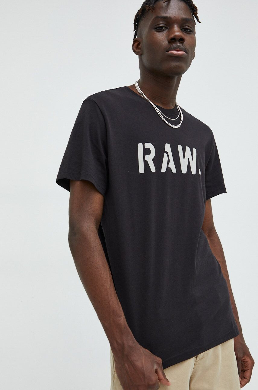 G-Star Raw tricou din bumbac culoarea albastru marin - Pled.ro