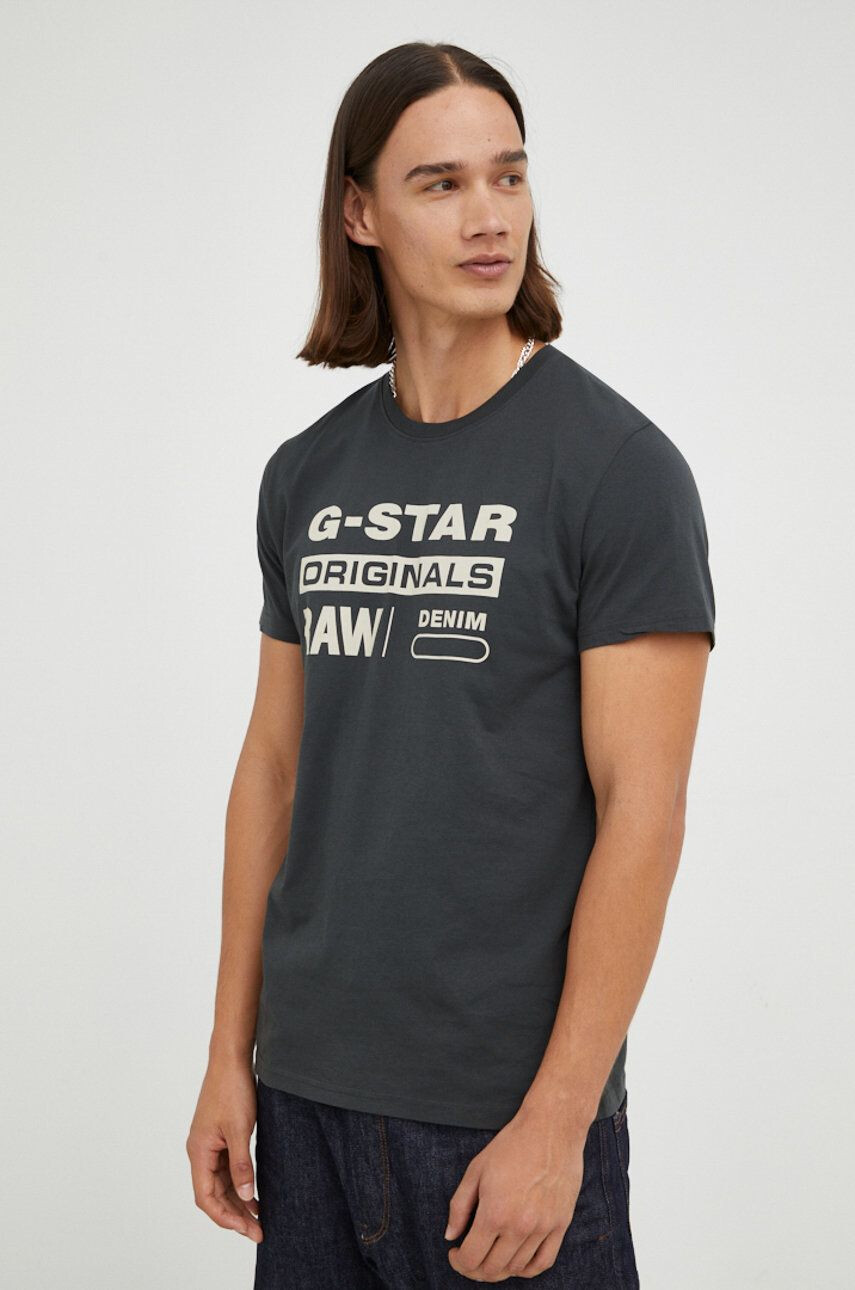 G-Star Raw tricou din bumbac culoarea verde - Pled.ro