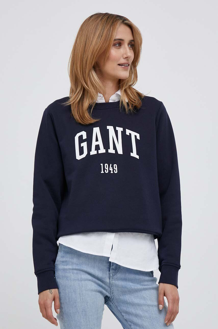 Gant bluza femei culoarea albastru marin cu imprimeu - Pled.ro