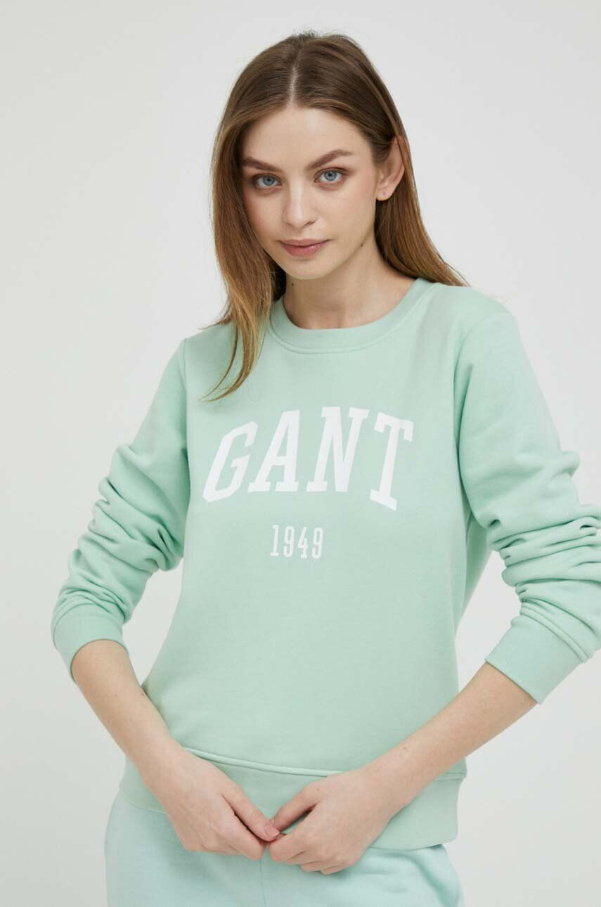 Gant bluza femei culoarea turcoaz cu imprimeu - Pled.ro