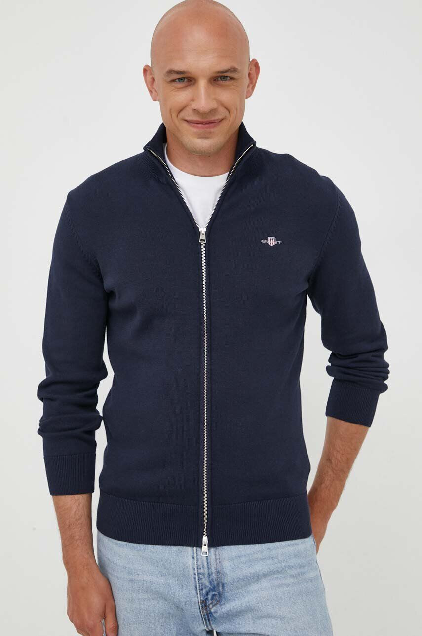 Gant cardigan din bumbac culoarea albastru marin - Pled.ro