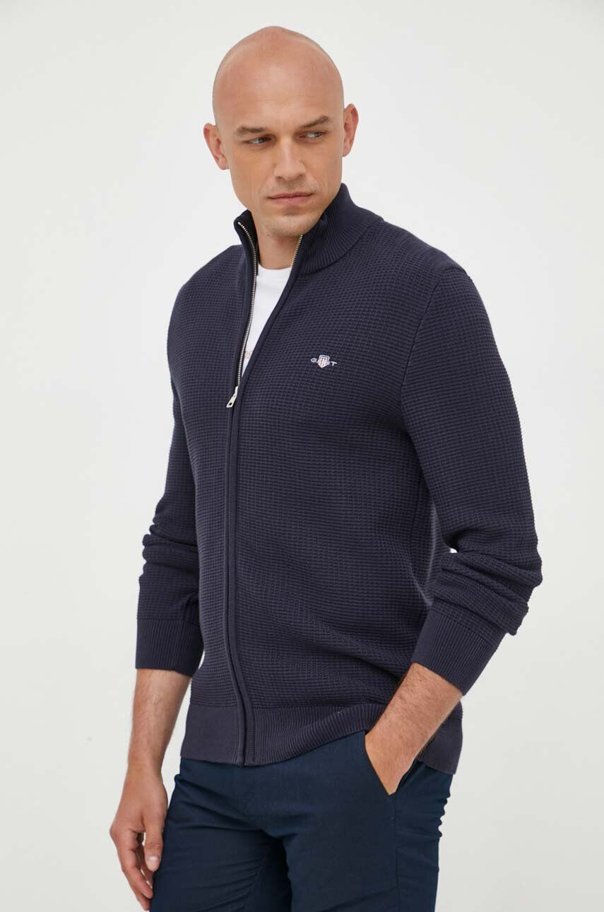 Gant cardigan din bumbac culoarea albastru marin - Pled.ro