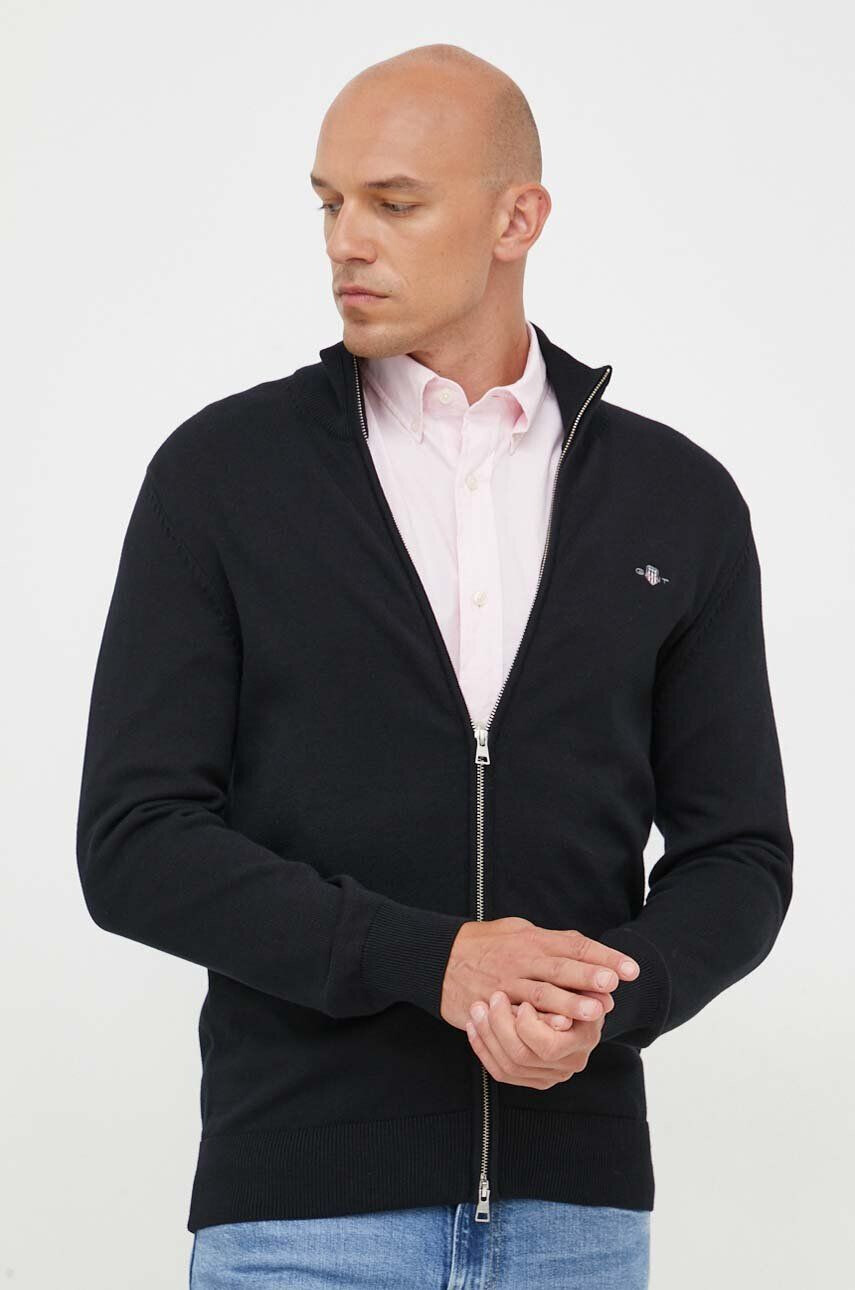 Gant cardigan din bumbac culoarea negru - Pled.ro