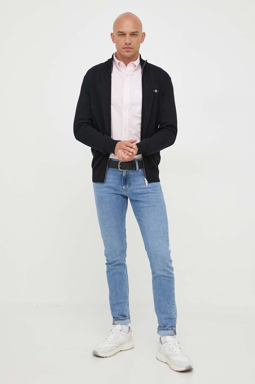 Gant cardigan din bumbac culoarea negru - Pled.ro