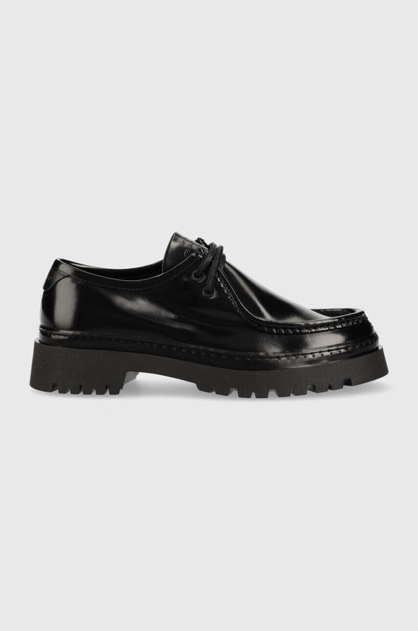 Gant mocasini de piele Aligrey femei culoarea negru cu platforma - Pled.ro