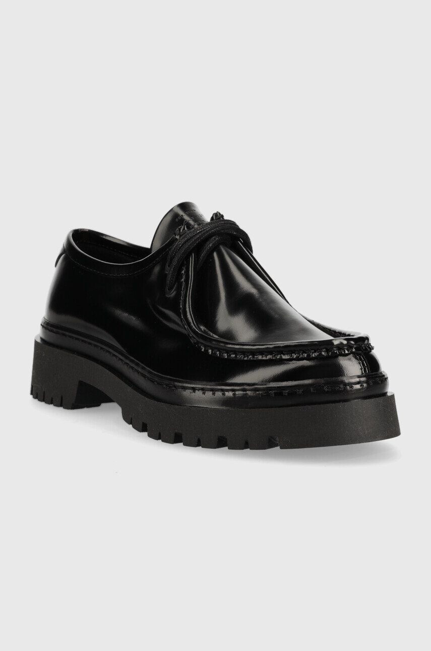 Gant mocasini de piele Aligrey femei culoarea negru cu platforma - Pled.ro