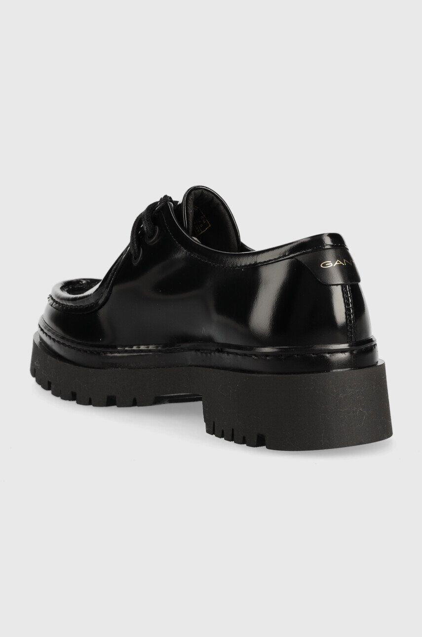 Gant mocasini de piele Aligrey femei culoarea negru cu platforma - Pled.ro