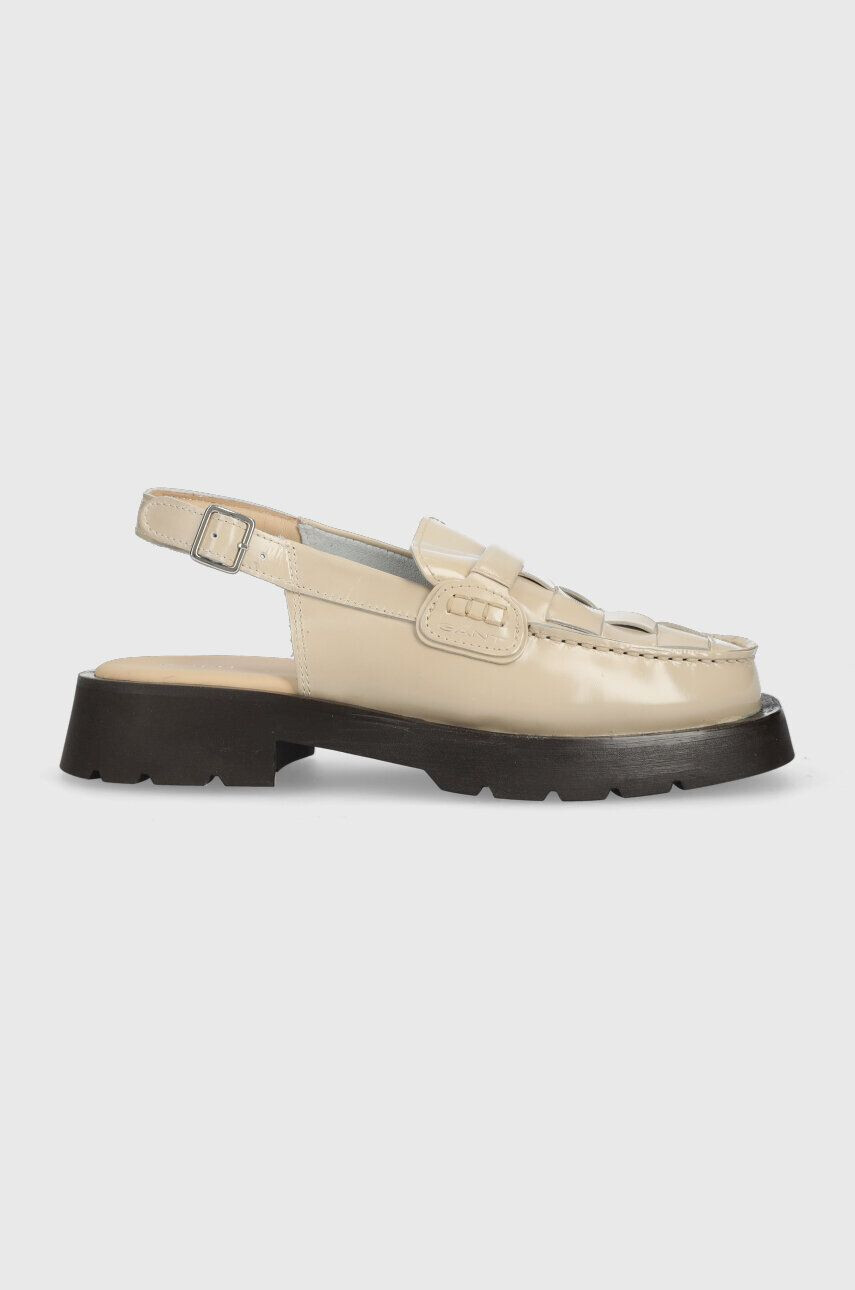 Gant mocasini de piele Bercelly femei culoarea bej cu platforma 26571806.G15 - Pled.ro