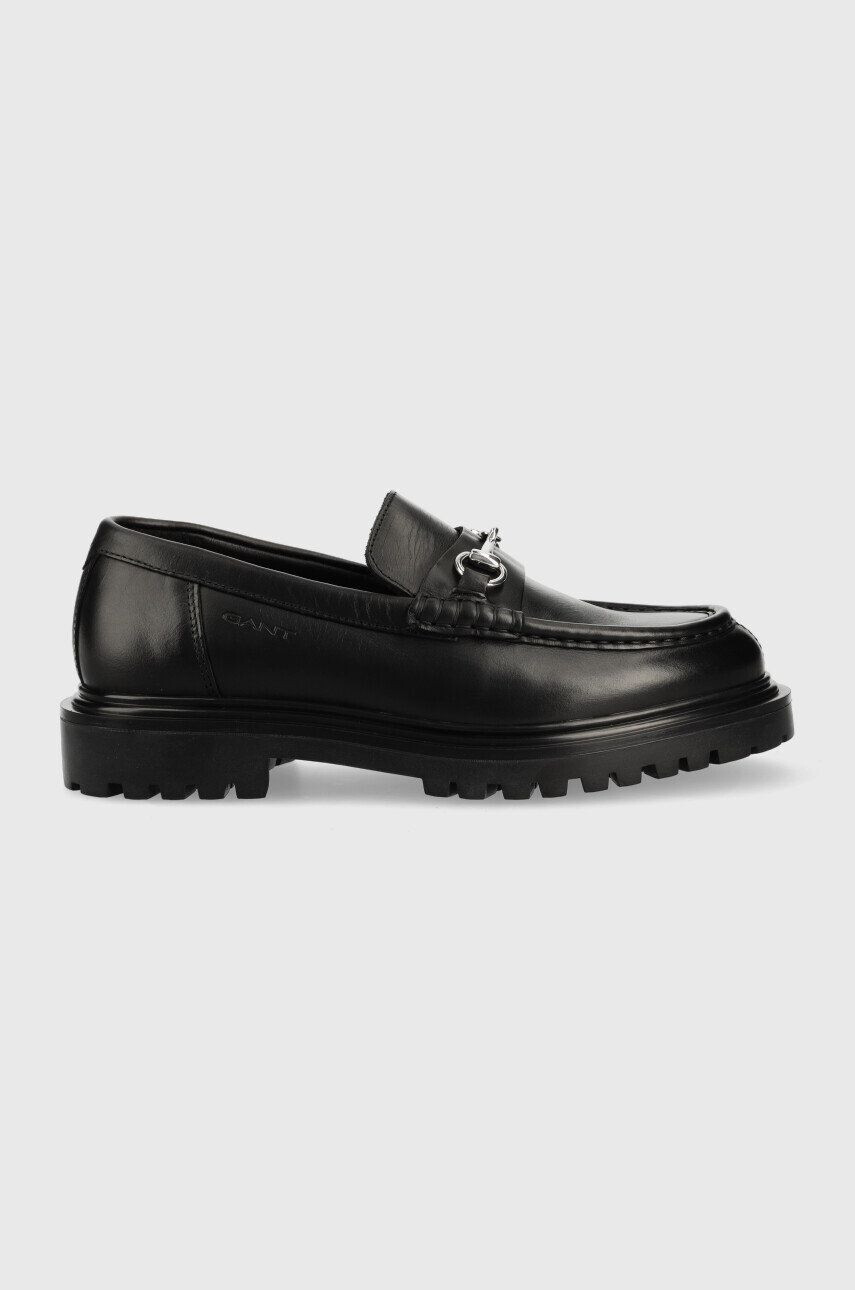 Gant mocasini de piele Jackmote barbati culoarea negru - Pled.ro