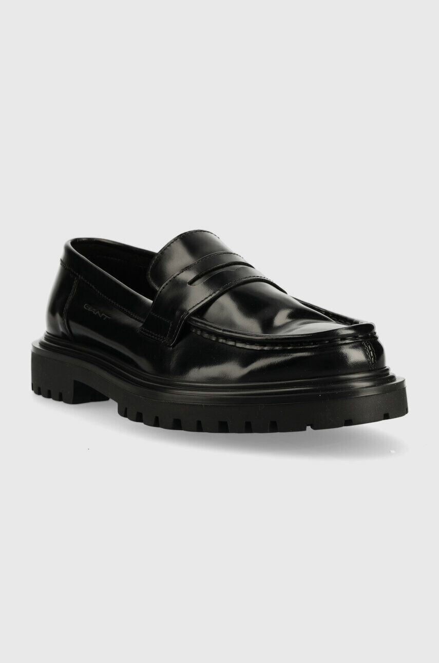 Gant mocasini de piele Jackmote barbati culoarea negru - Pled.ro