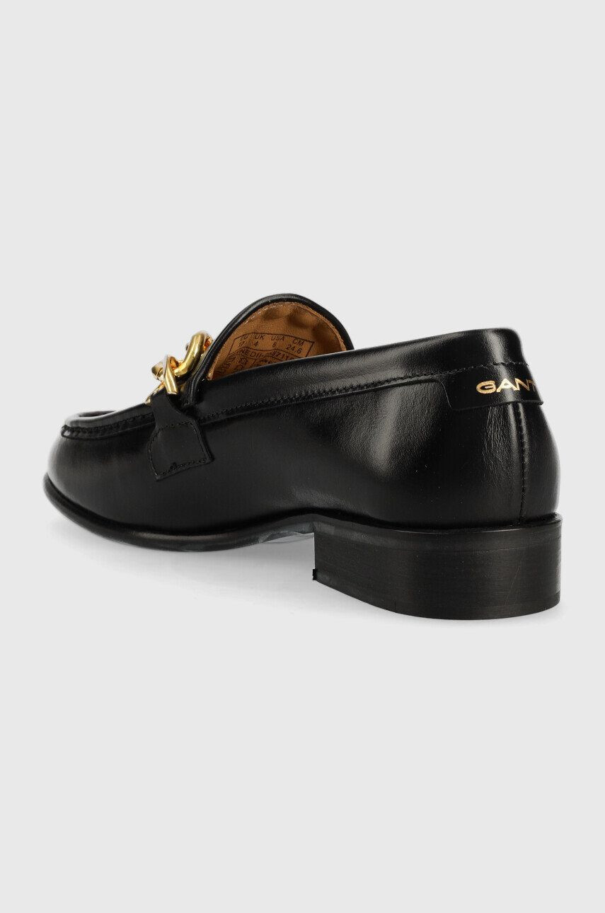 Gant mocasini de piele Kennedii femei culoarea negru cu toc plat - Pled.ro