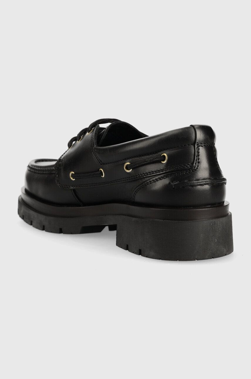 Gant mocasini de piele Zeamee barbati culoarea negru - Pled.ro