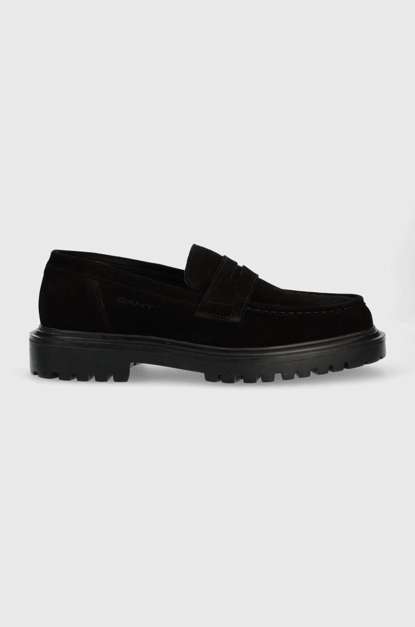 Gant mocasini din piele intoarsa Jackmote barbati culoarea negru 25673353.G00 - Pled.ro