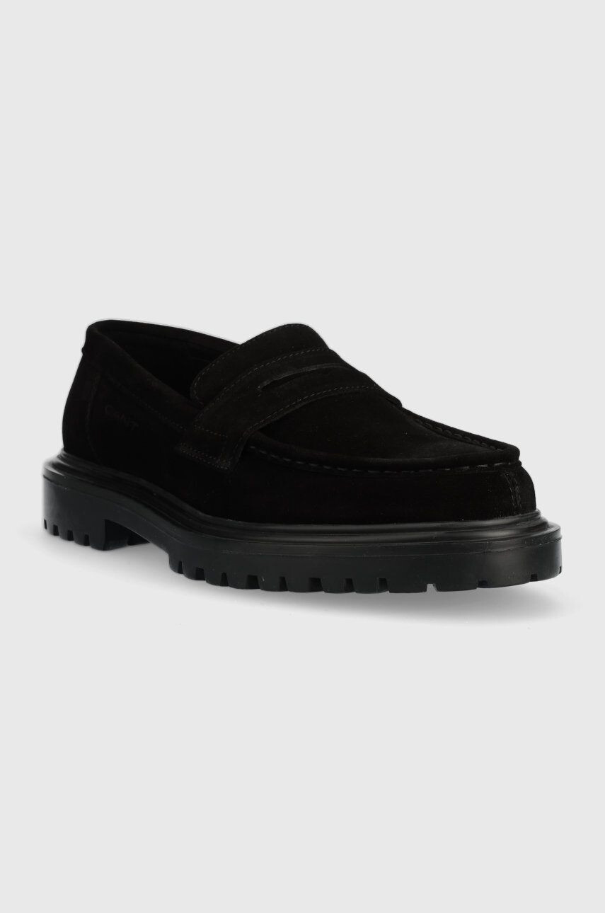 Gant mocasini din piele intoarsa Jackmote barbati culoarea negru 25673353.G00 - Pled.ro