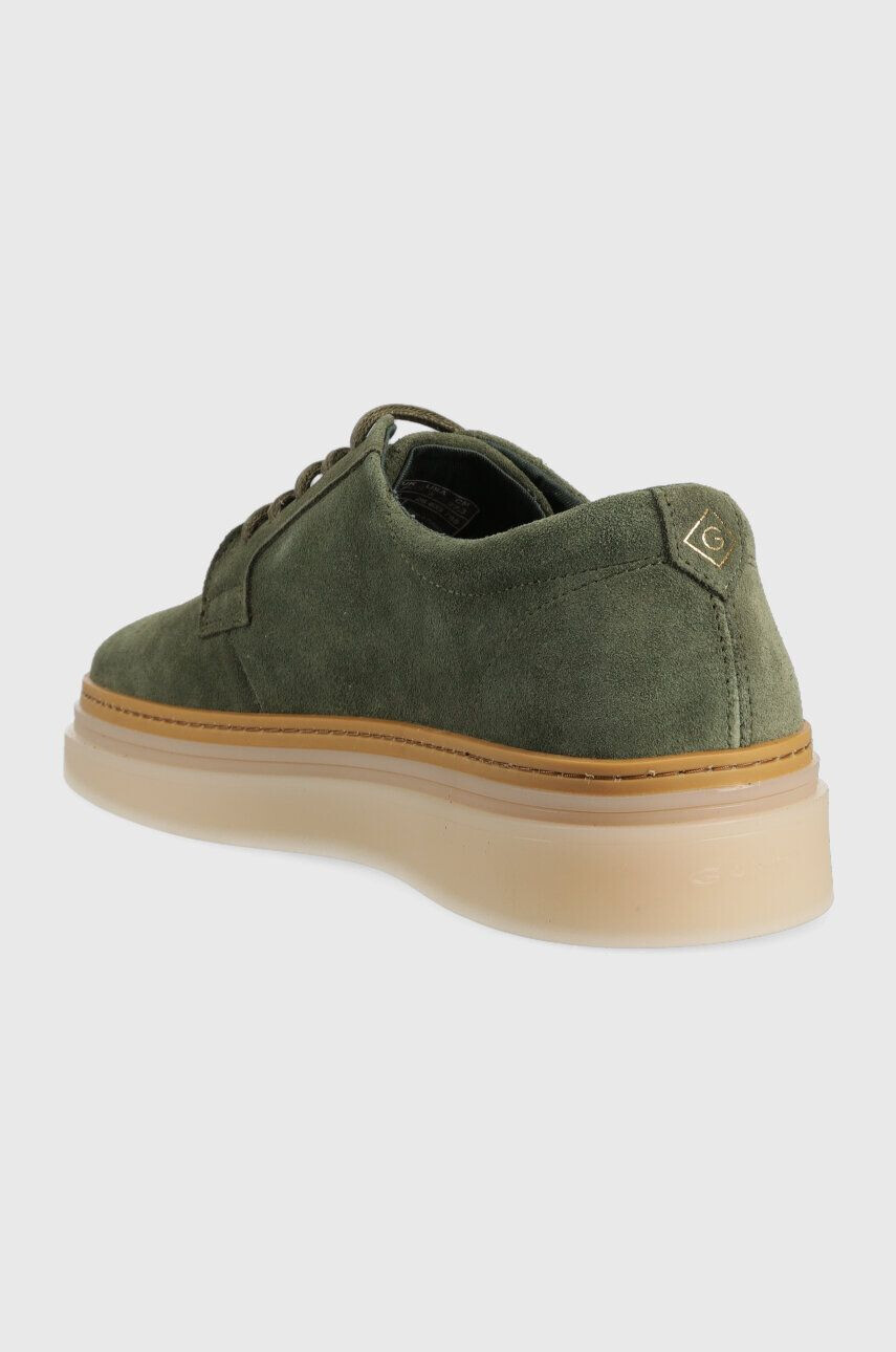 Gant pantofi de piele intoarsa Kinzoon barbati culoarea verde - Pled.ro