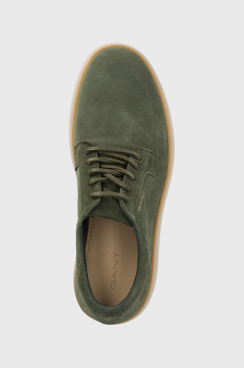 Gant pantofi de piele intoarsa Kinzoon barbati culoarea verde - Pled.ro