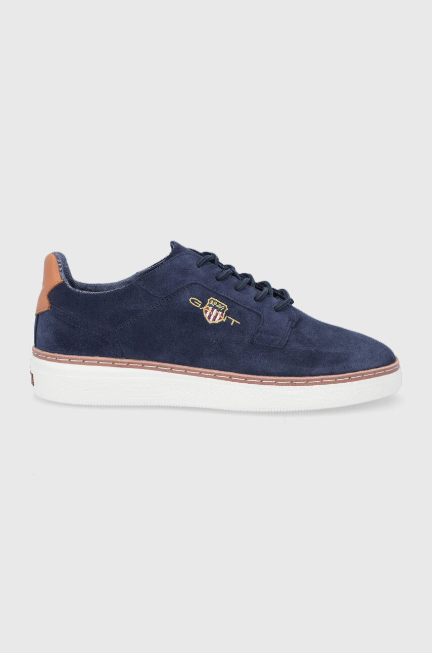 Gant pantofi de piele intoarsa San Prep barbati culoarea albastru marin - Pled.ro