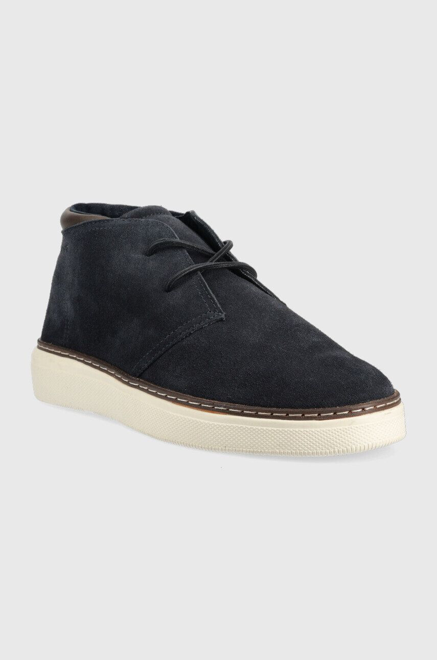 Gant pantofi de piele intoarsa San Prep barbati culoarea albastru marin - Pled.ro