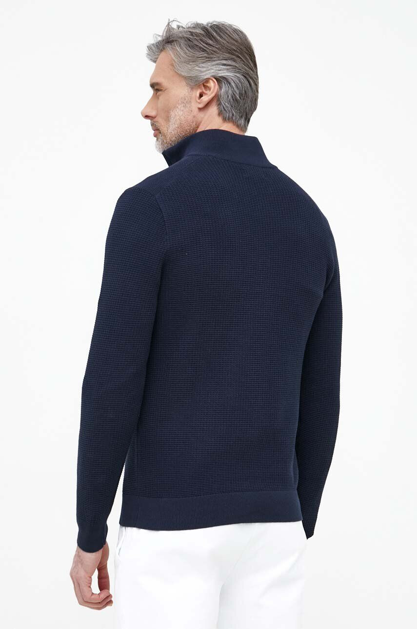 Gant pulover de bumbac culoarea albastru marin light cu turtleneck - Pled.ro